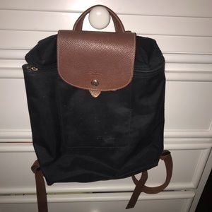 LONGCHAMP | Le Pliage Tan & Black Backpack